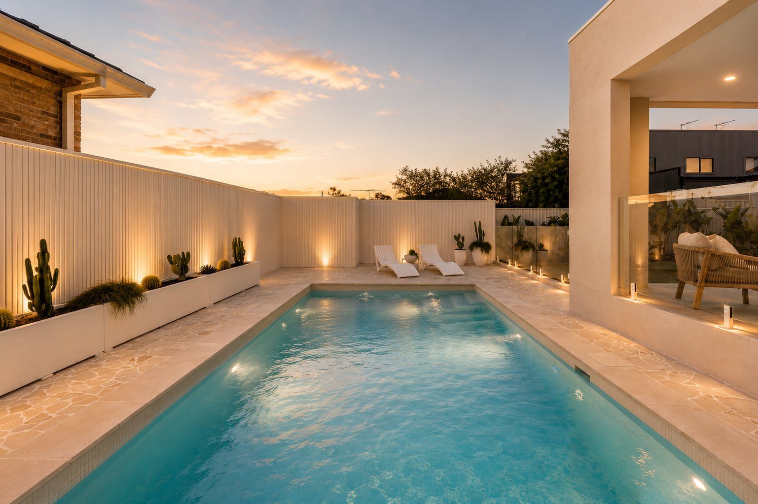 Lap pool in residential garden